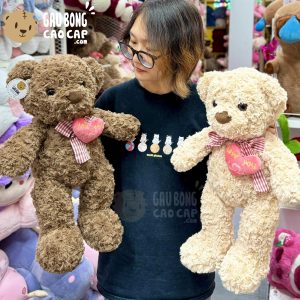 Gấu Teddy Lông Xoắn Ngực Tim rút