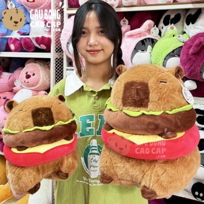 Gấu Bông Capybara cosplay bánh Burger