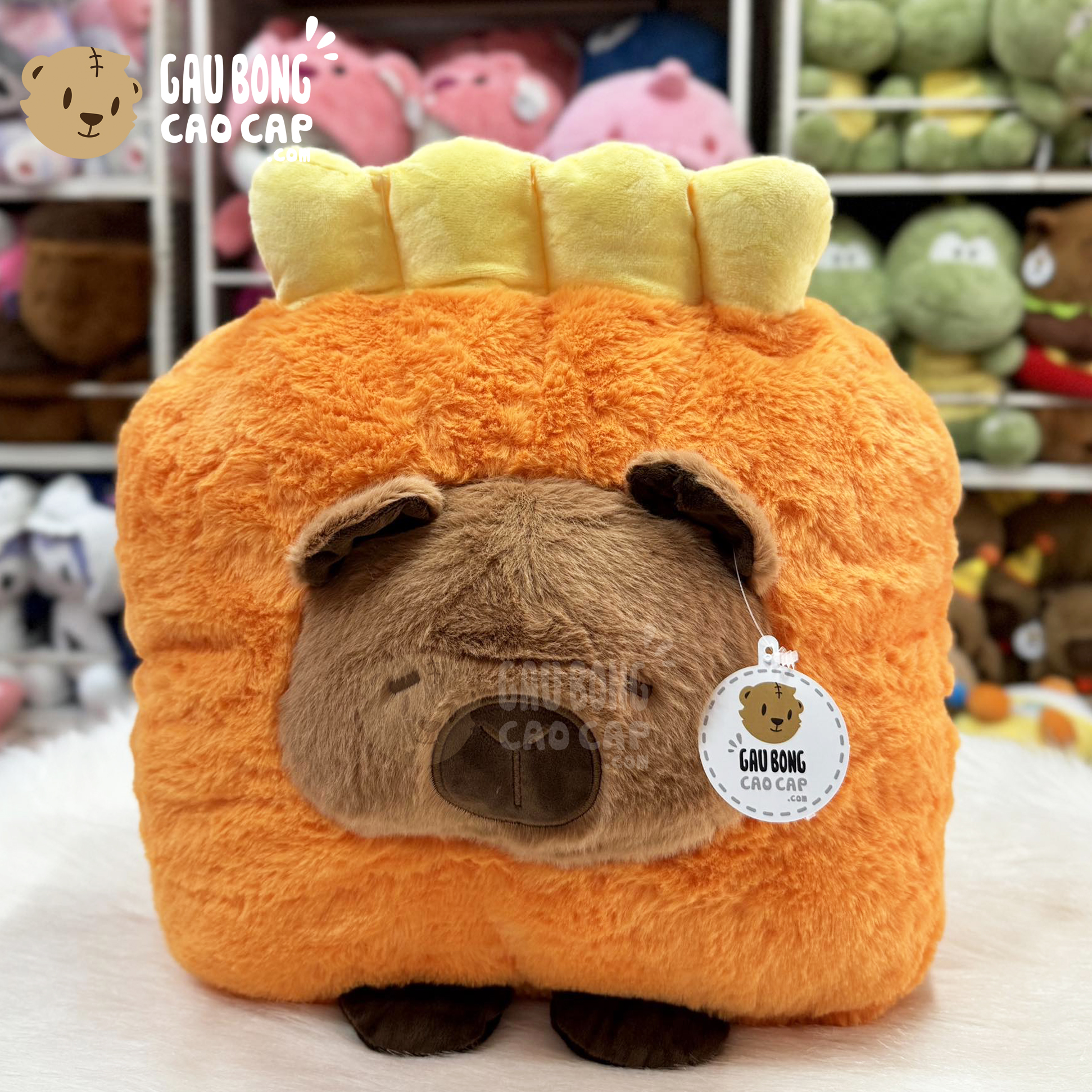 Gối tựa lưng Capybara cosplay Khoai Tây Chiên
