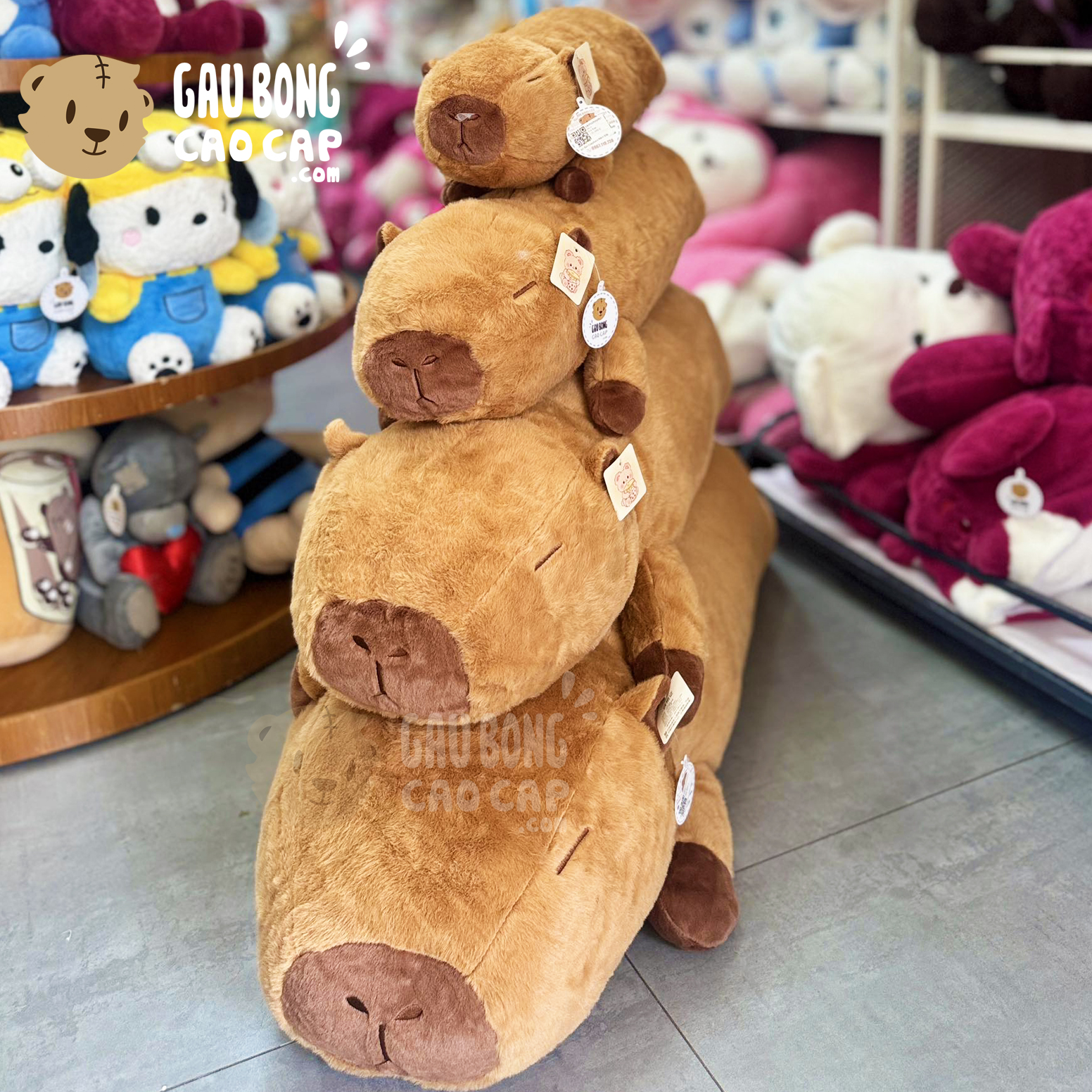 Gấu Bông Capybara nằm form Gối ôm dài