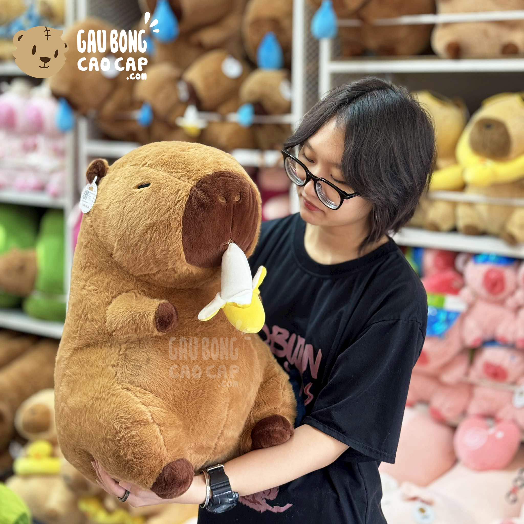 Gấu Bông Capybara rút Chuối Vàng