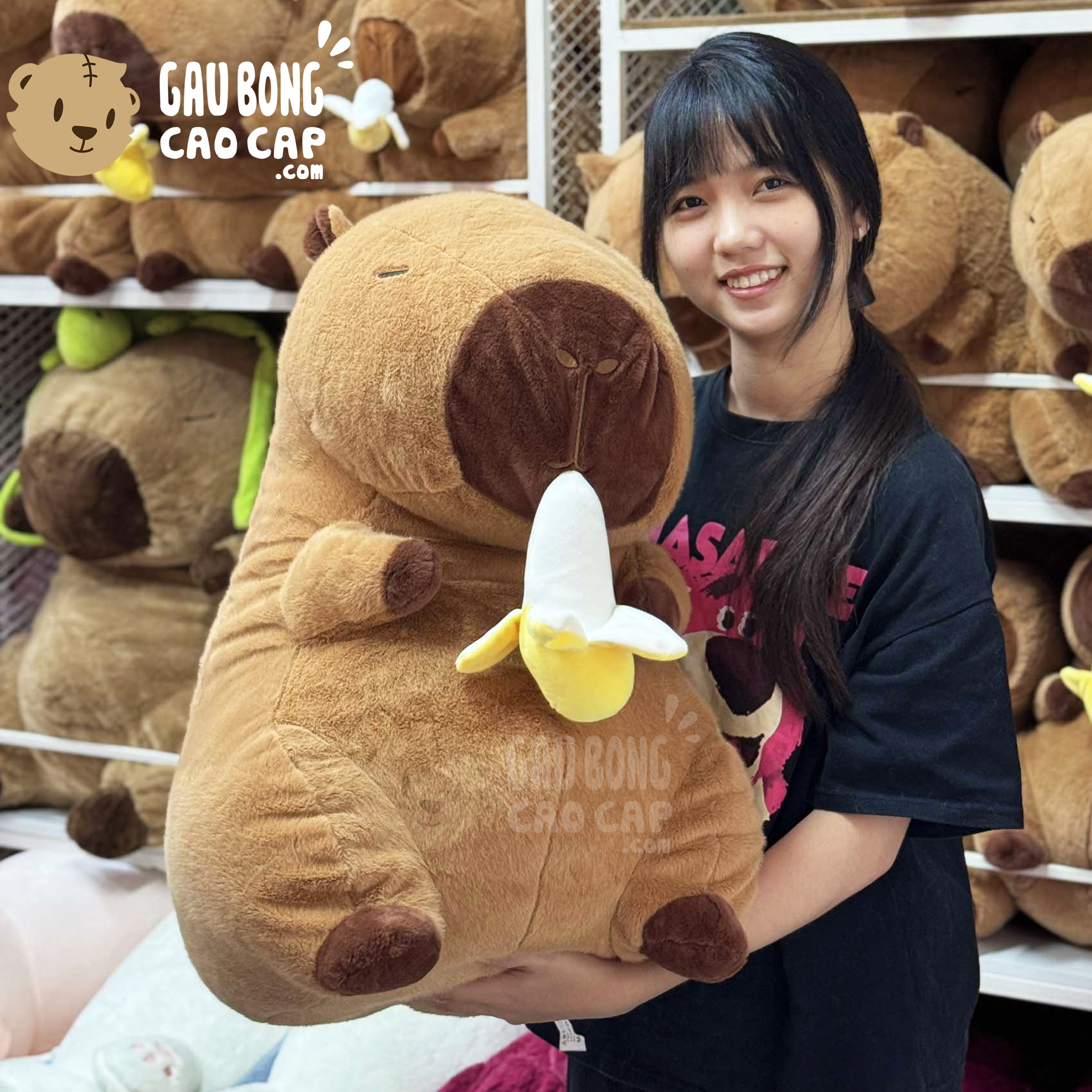 Gấu Bông Capybara rút Chuối Vàng