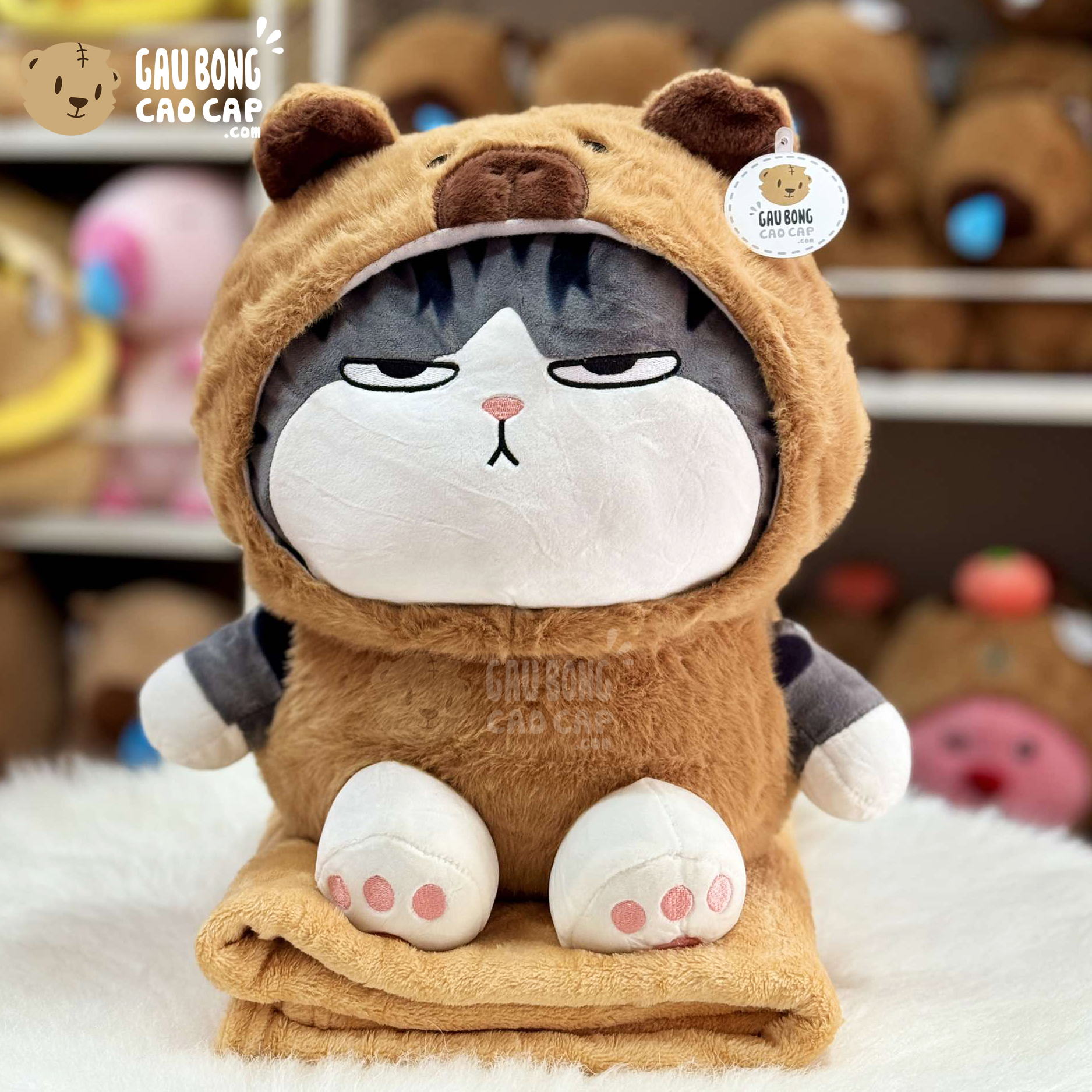 Gối mền Mèo Hoàng Thượng cosplay Capybara