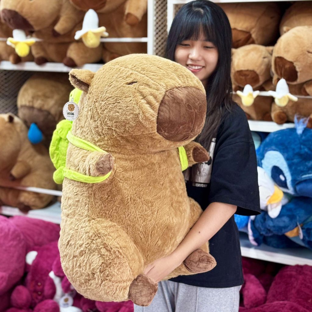 Chuột Bông Capybara đeo Balo Rùa - Shop Chuột Bông - gaubongcaocap.com
