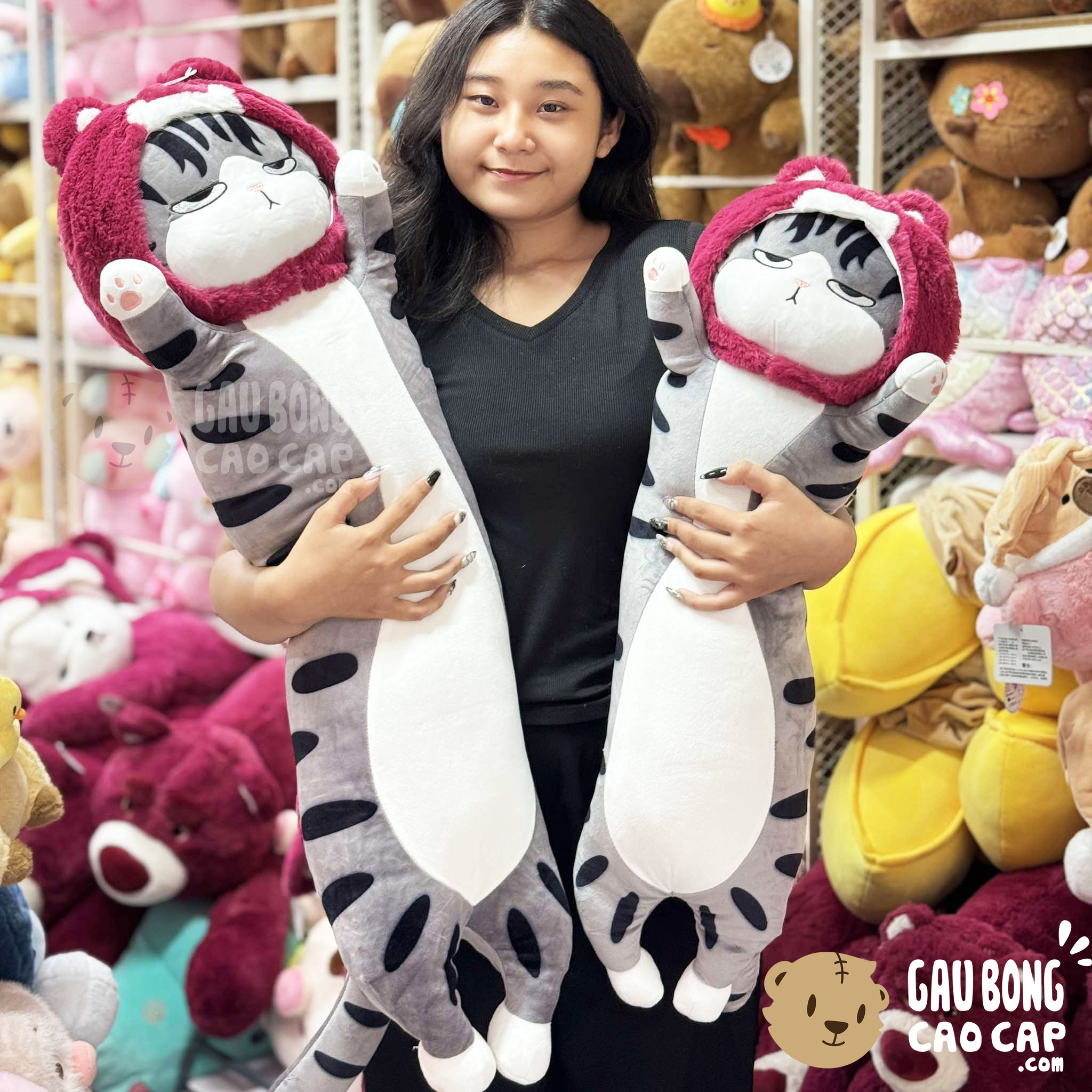 Mèo Bông Hoàng Thượng cosplay Lotso gối ôm dài