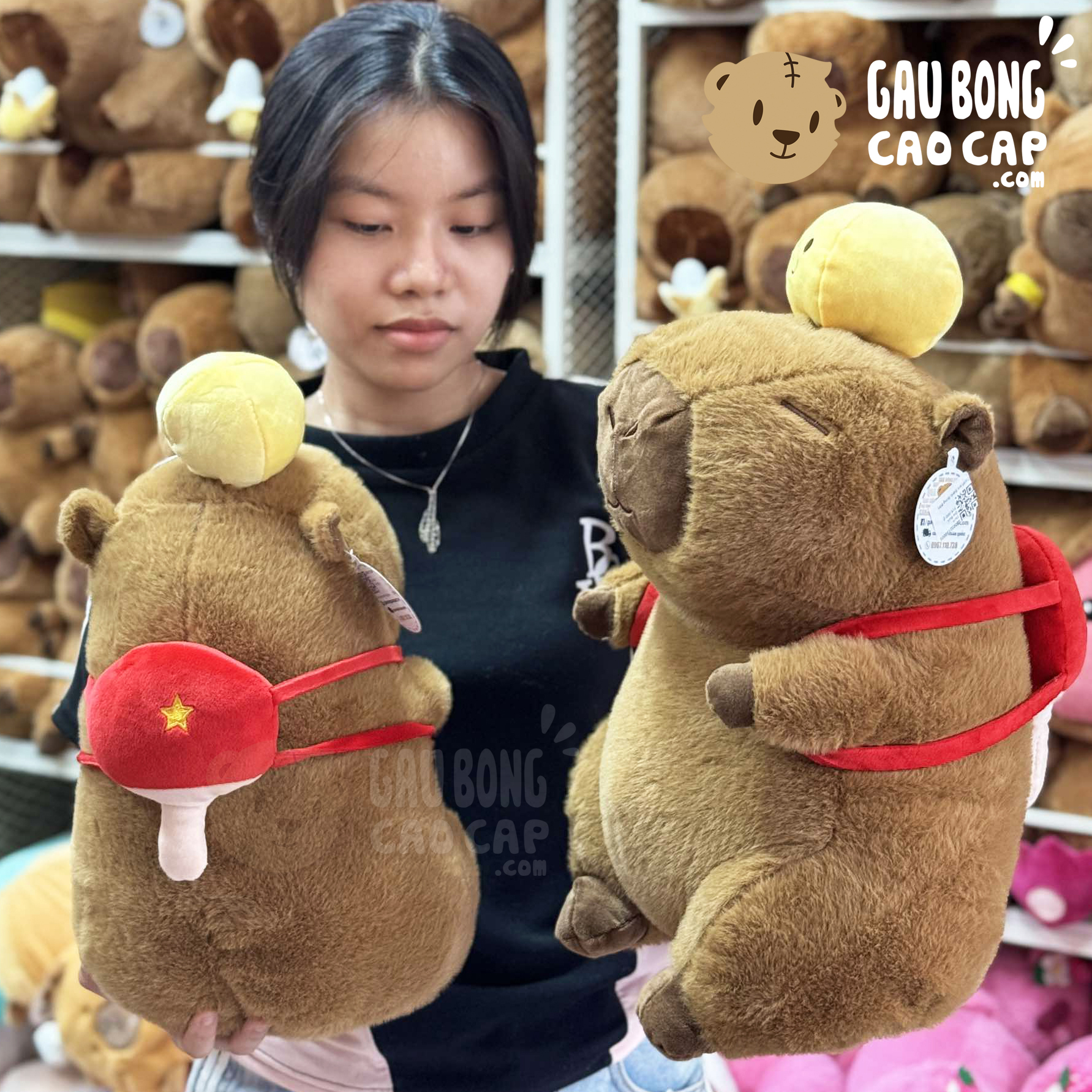 Gấu Bông Capybara đánh bóng bàn