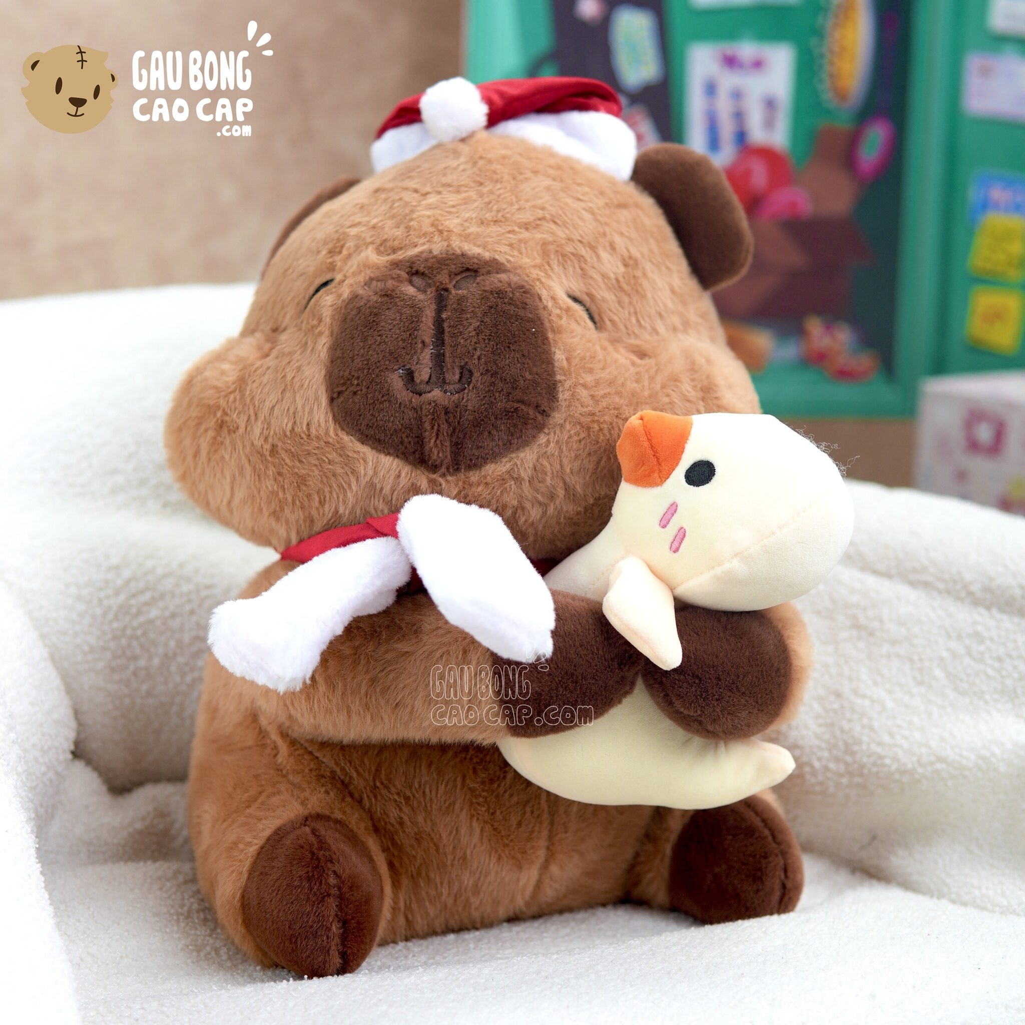 Gấu Bông Capybara ôm vịt Noel