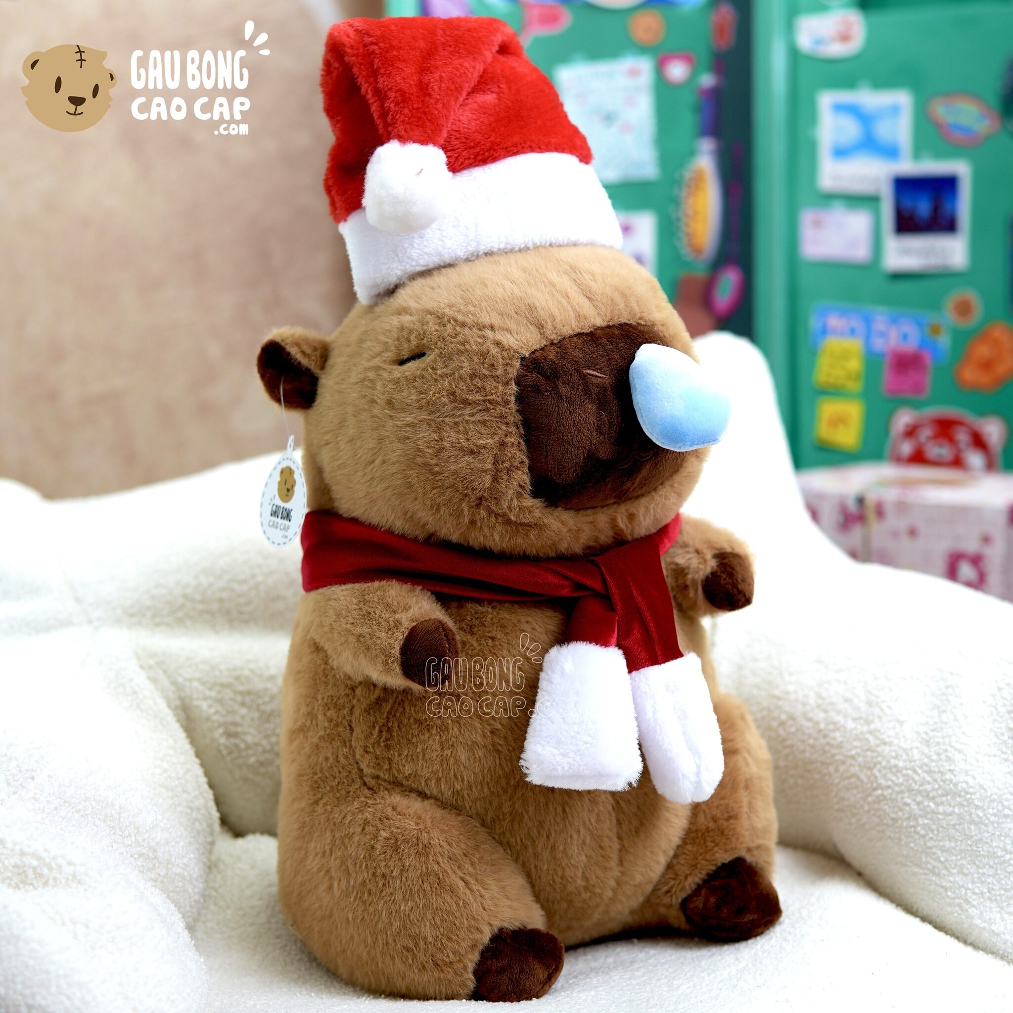 Gấu Bông Capybara Noel chảy mũi