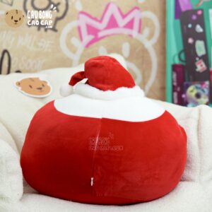 Gấu Bông Noel Gối ôm tròn đút tay Ông già Noel