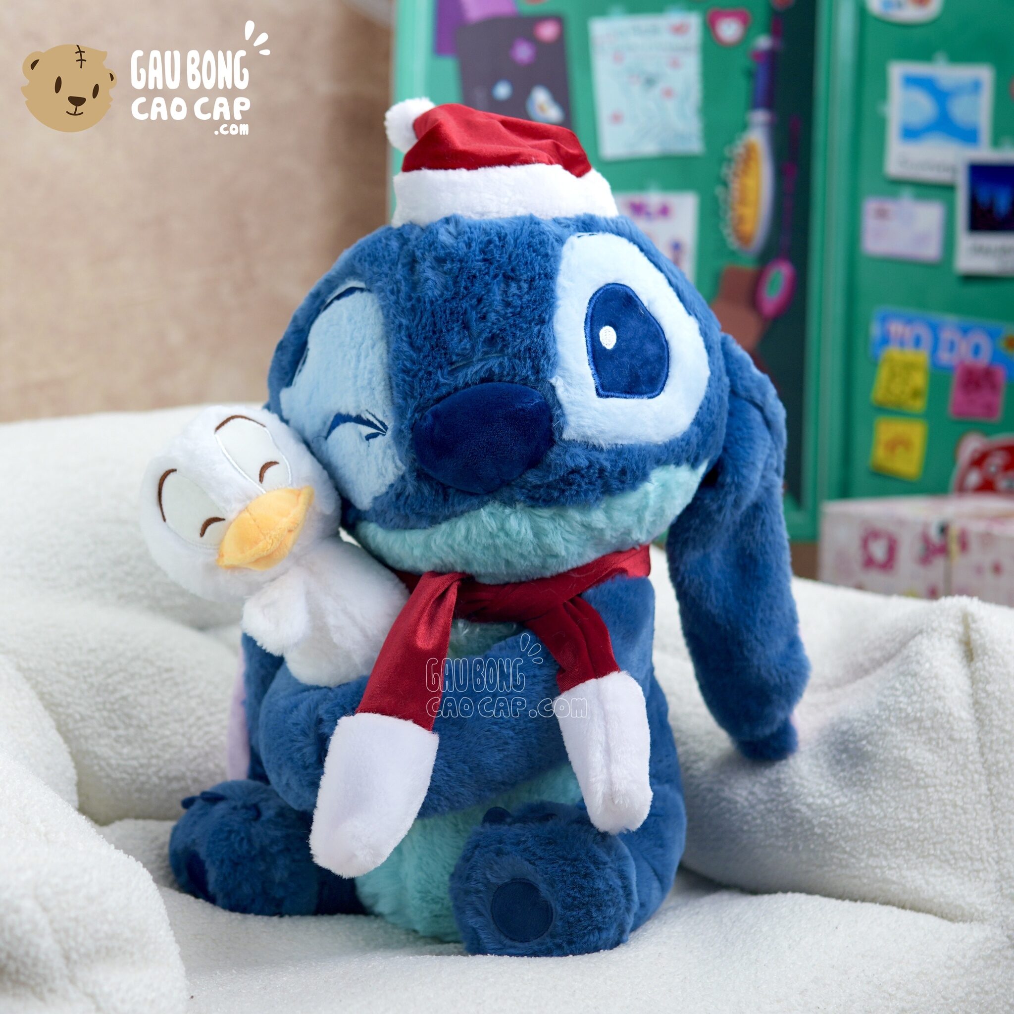 Gấu Bông Stitch ôm vịt ver Noel