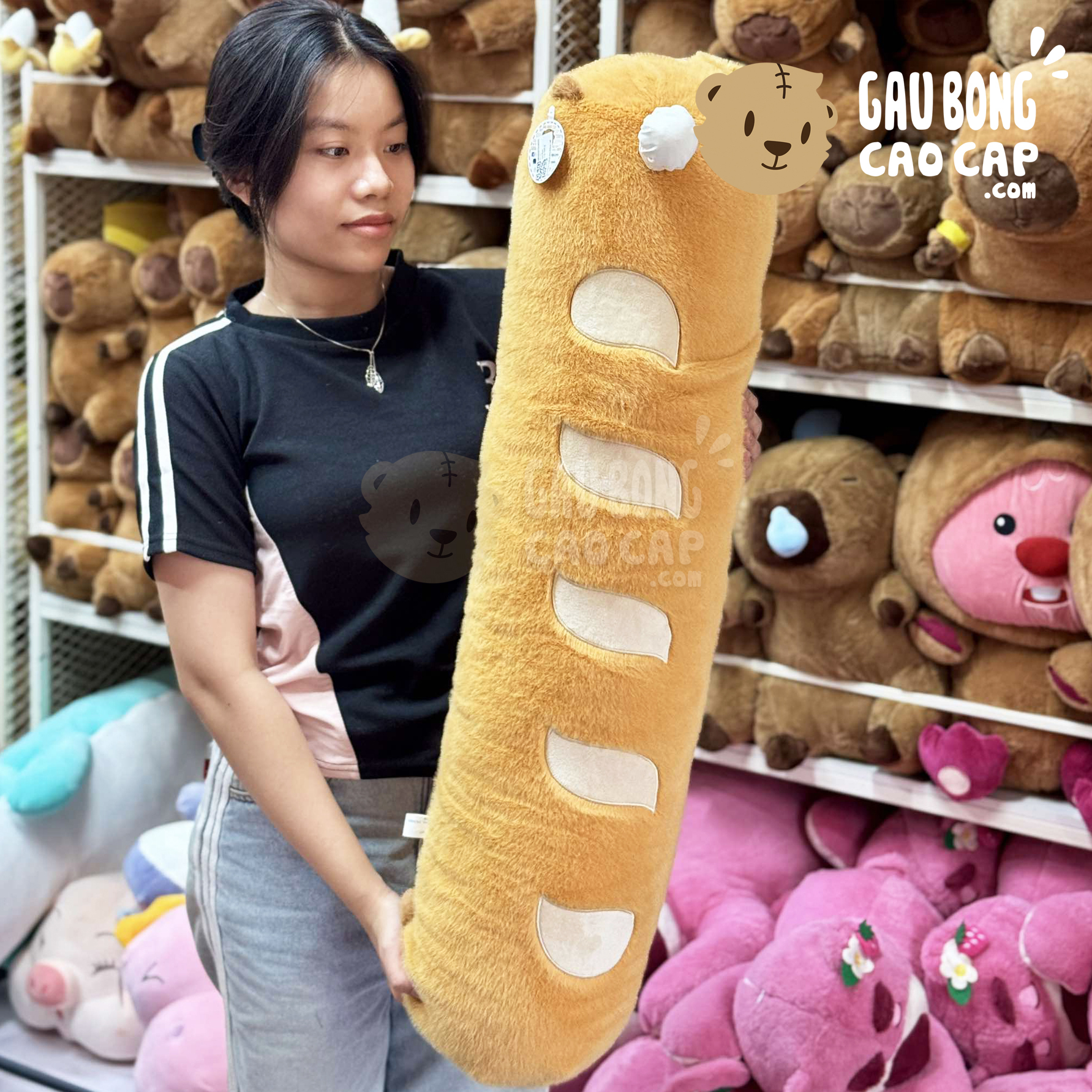 Gấu Bông Capybara Bánh mì gối ôm dài