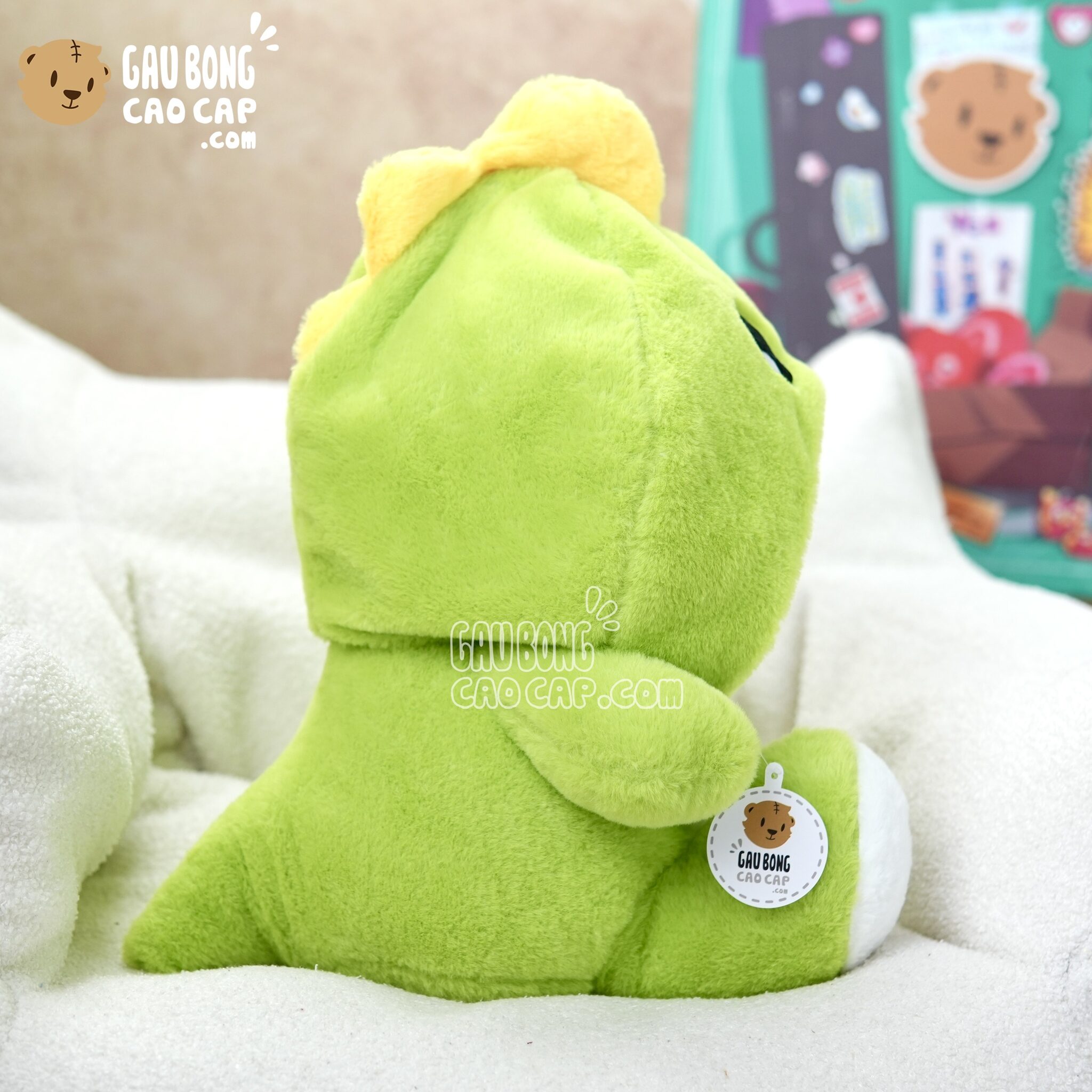 Gấu Bông Baby Three Little Boy cosplay Khủng Long xanh lá