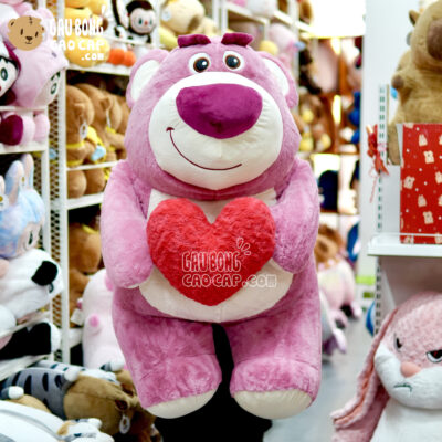 Gấu Bông Lotso lông Smooth ngồi ôm Tim