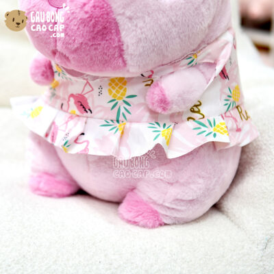 Gấu Bông Capybara mặc đầm Hồng đi biển