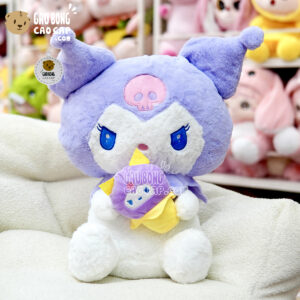 Gấu Bông Kuromi tím cầm kem Gấu Bông Kuromi tím cầm kem