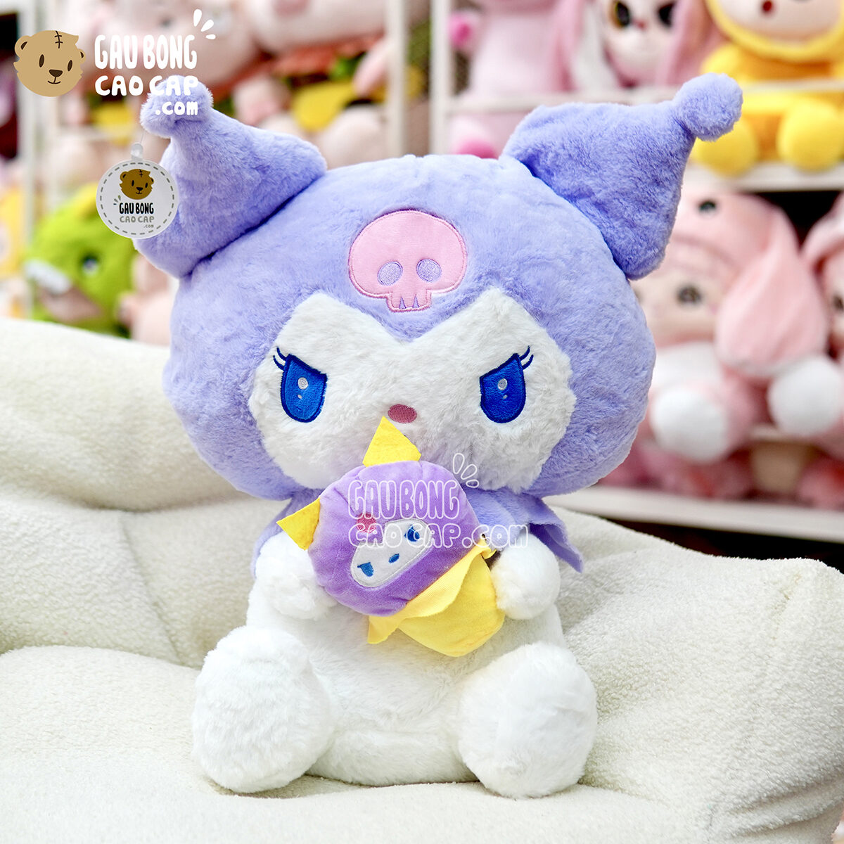 Gấu Bông Kuromi tím cầm kem