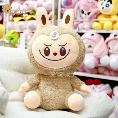 Gấu Bông Labubu lông xù màu Kem