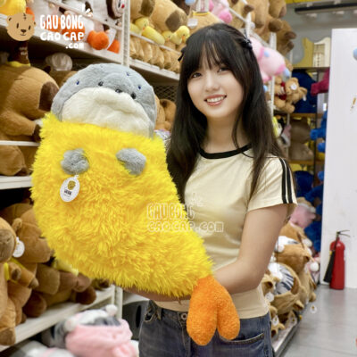 Gấu Bông rái cá chiên xù màu xám xanh