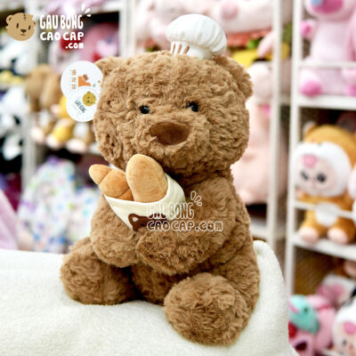 Gấu Bông Teddy đầu bếp ôm Bánh Mì