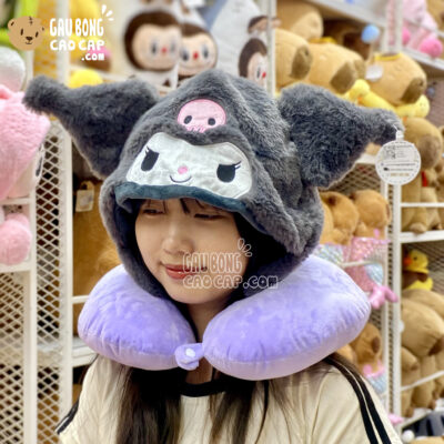 Gối kê cổ Chữ U có nón - Thỏ Kuromi