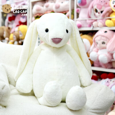 Thỏ Bông Jellycat lông tơ Smooth siêu mịn - Màu Trắng Kem