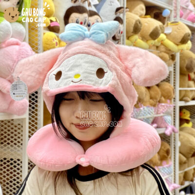 Gối kê cổ Chữ U có nón - Thỏ Melody