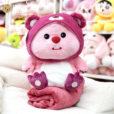 Gấu Bông Loopy cosplay Lotso có mền 2in1