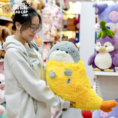Gấu Bông rái cá chiên xù màu xám xanh