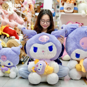 Gấu Bông Kuromi tím cầm kem Gấu Bông Kuromi tím cầm kem