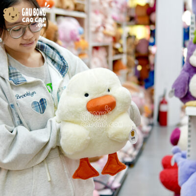 Vịt Bông Baby mũm mĩm đút tay có Mền 2in1