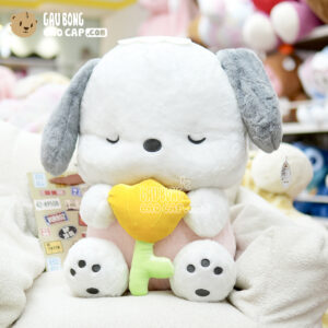 Chó Bông trắng ôm Hoa