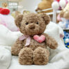 Gấu Teddy lông xoắn ngực Tim Rút -  Màu Nâu