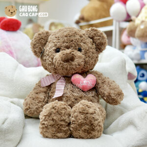 Gấu Teddy lông xoắn ngực Tim Rút -  Màu Nâu