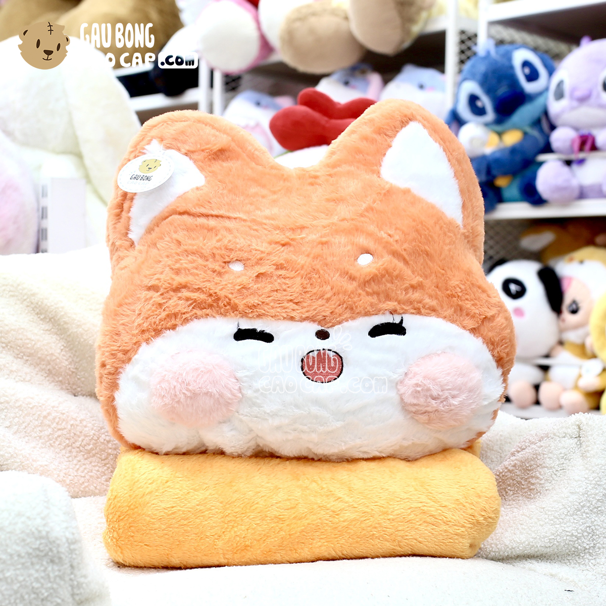 Cáo Bông má hồng có mền 2in1