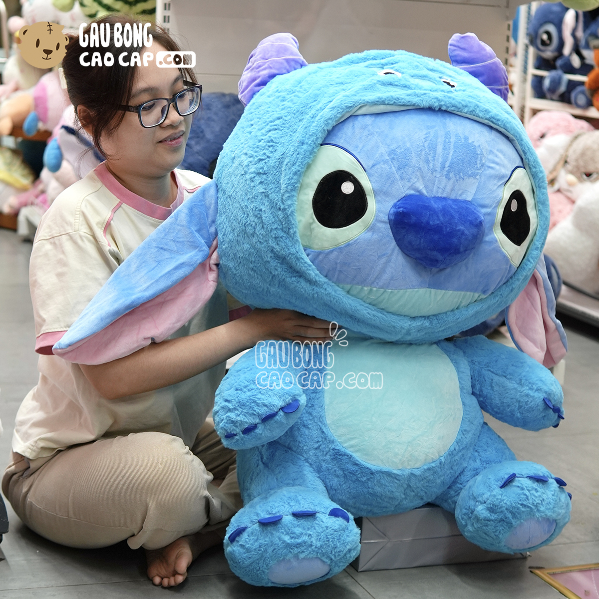 Gấu Bông Stitch Xanh cosplay Monster