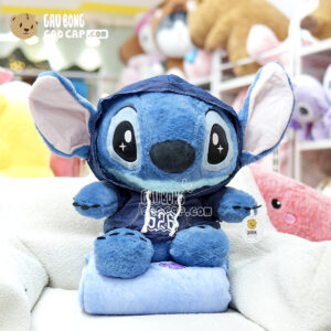 Gấu Bông Stitch mặc áo Hoodie Jean có mền 2in1