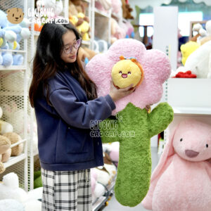 Hoa Gấu Bông mặt Ong Vàng dễ thương - Màu Hồng