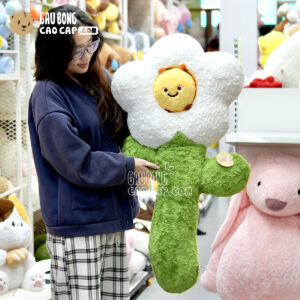 Hoa Gấu Bông mặt Ong Vàng dễ thương - Màu Trắng