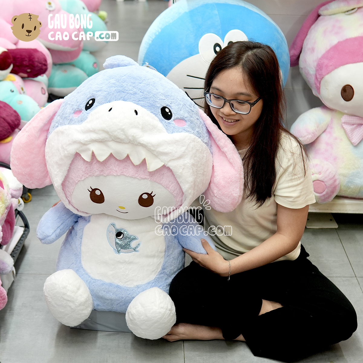 Gấu Bông Melody cosplay Cá Mập Xanh