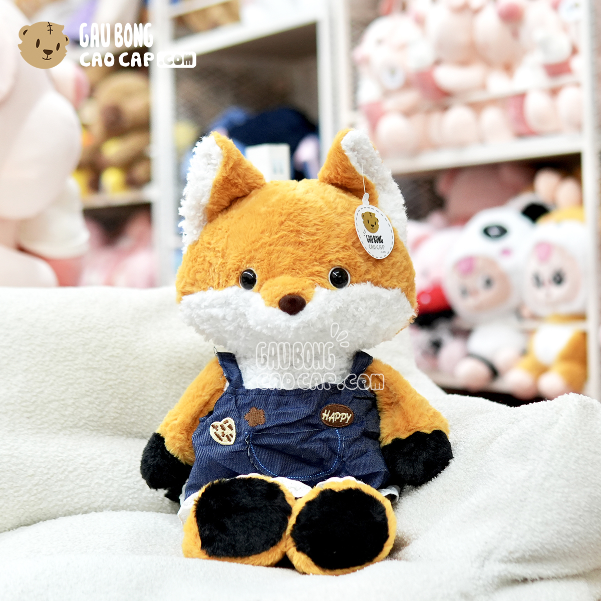 Cáo Bông Mặc Yếm Jeans Happy