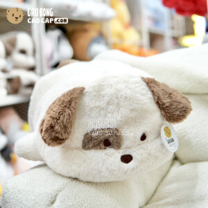 Chó Trắng Nằm Mắt Nâu Sleepy Dog