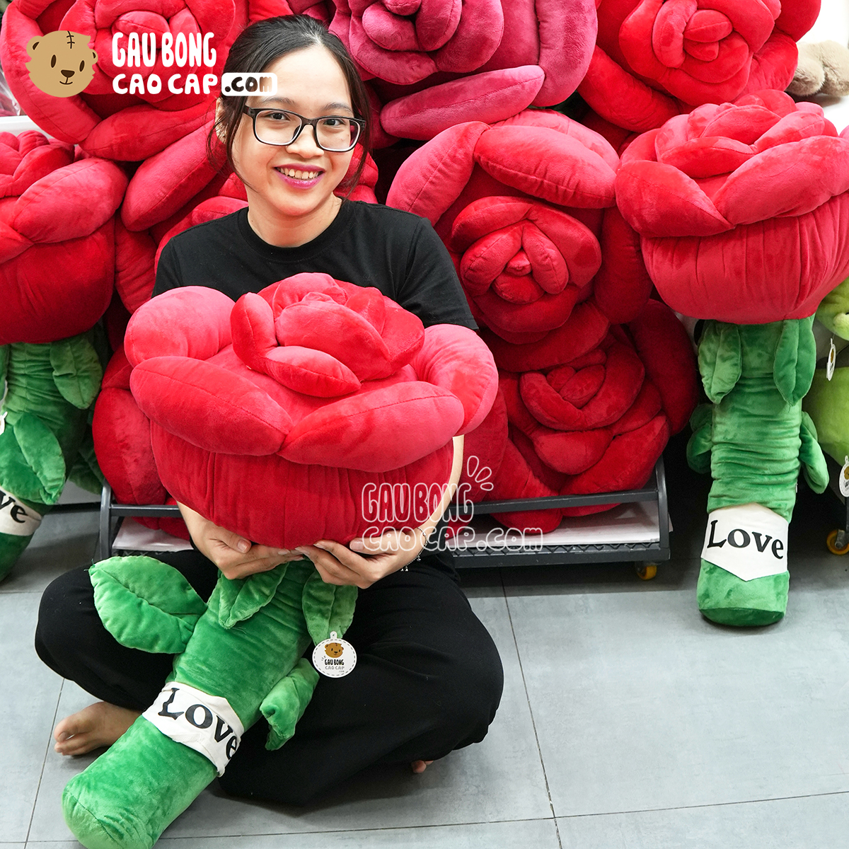 Gấu Bông Hoa Hồng Khổng Lồ