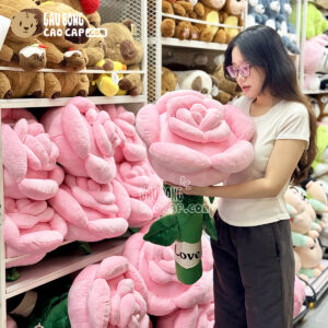 Gấu Bông Hoa Hồng Phấn Khổng Lồ