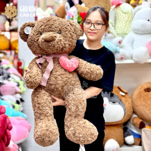 Gấu Teddy Lông Xoắn Ngực Tim rút