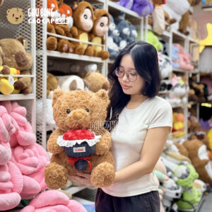 Gấu Bông Teddy ngồi ôm Hoa