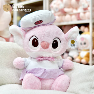 Gấu Bông Stitch Baby mặc đầm Hồng Waitress