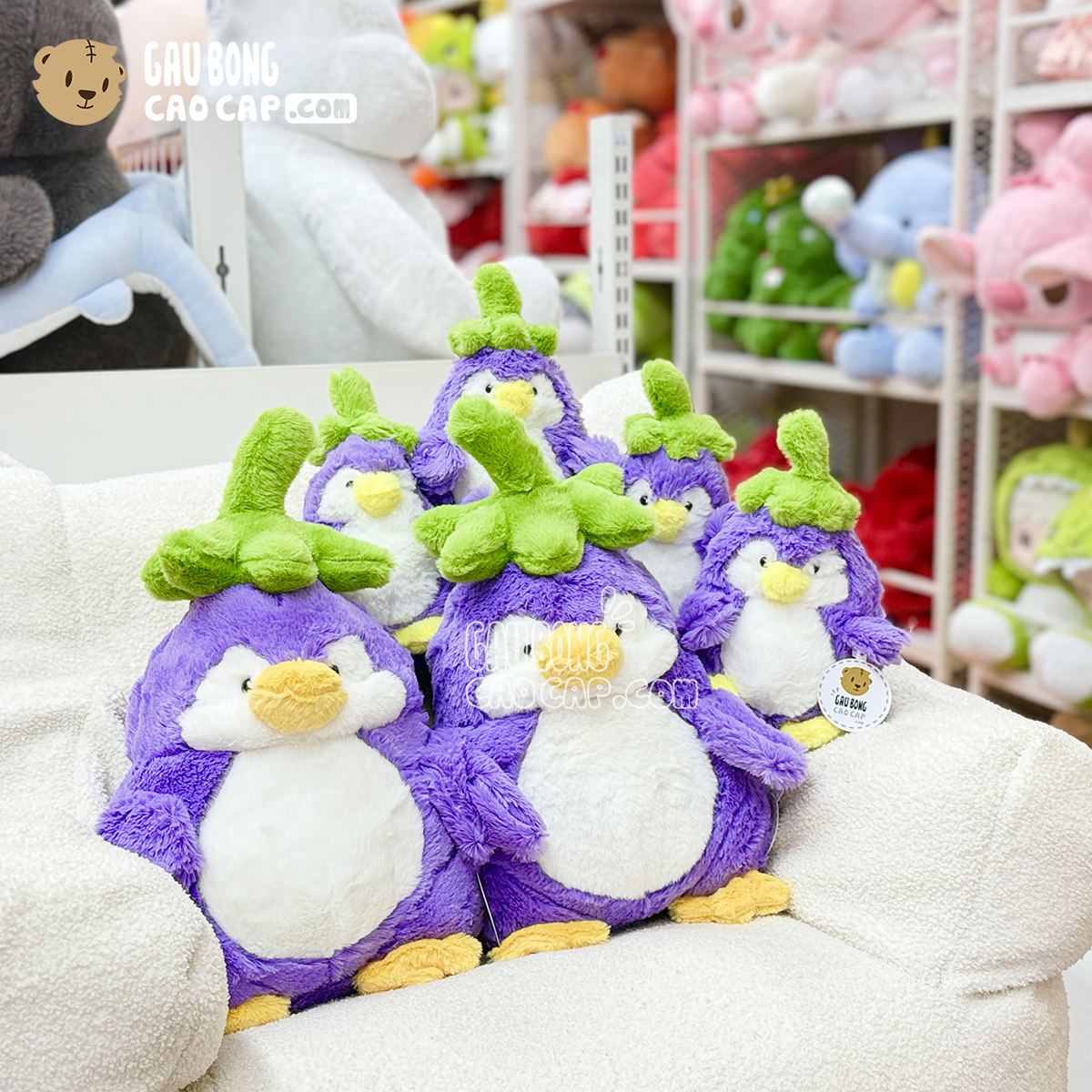 Gấu Bông Chim Cánh Cụt Cà Tím