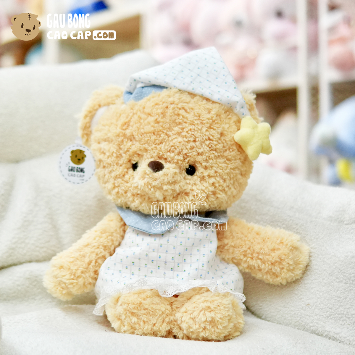 Gấu Teddy lông cừu mặc đồ ngủ