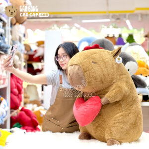 Gấu Bông Capybara ôm Tim