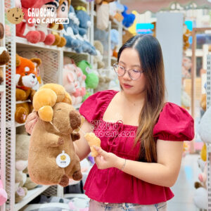 Gấu Bông Capybara rút bánh mì Croissant